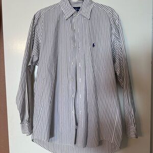 Ralph Lauren Purple and White Striped Shirt